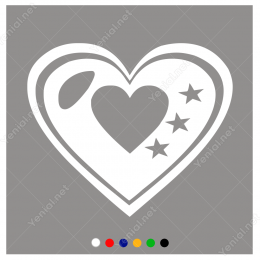 Sevgililer Günü Kalp İçinde Yıldız 110x110cm Sticker