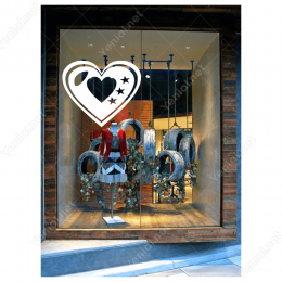 Sevgililer Günü Kalp İçinde Yıldız 110x110cm Sticker