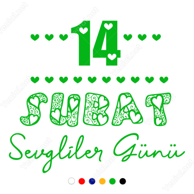Sevgililer Günü Kalpli Yazı 110x110cm Sticker Yapıştırma