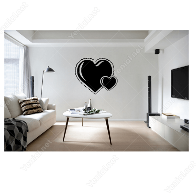 Sevgililer Günü İki Kalp Sticker Yapıştırma