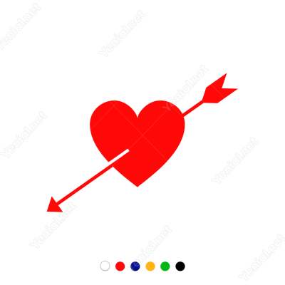 Sevgililer Günü Ok ve Kalp Sticker