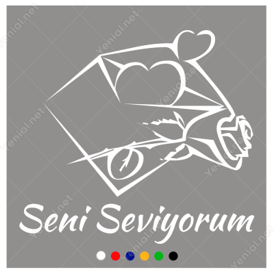 Sevgililer Günü Seni Seviyorum Yazısı 115x100cm Yapıştırma