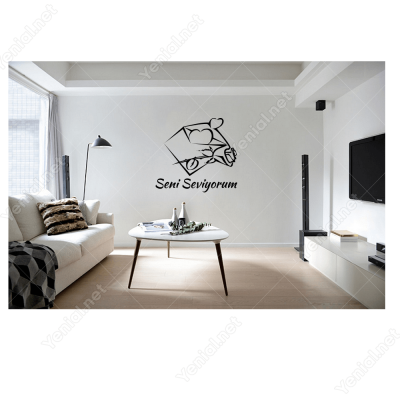 Sevgililer Günü Seni Seviyorum Yazısı 115x100cm Yapıştırma