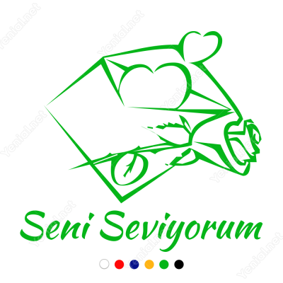 Sevgililer Günü Seni Seviyorum Yazısı 115x100cm Yapıştırma