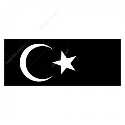 Siyah Zeminli Ay Yıldız Sticker