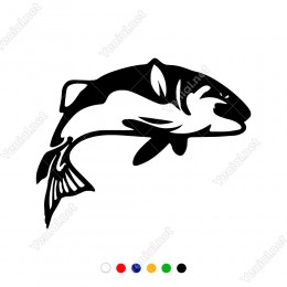 Sola Doğru Kıvrım Yapıp Dönüş Yapan Balık Sticker