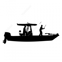 Teknede Balık Avlayan Adam Sticker Etiket Yapıştırma