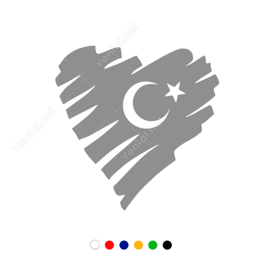 Türk Bayrağı Kalp Araç - Motosiklet Sticker Çıkartma Türk Bayrağı Kalp Araç - Motosiklet Sticker Çıkartma