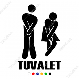 Tuvalet Wc (Komik) Kapı Duvar Sticker Yapıştırma