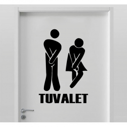 Tuvalet Wc (Komik) Kapı Duvar Sticker Yapıştırma