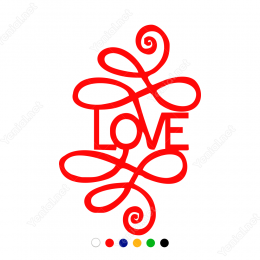 Vitrin Süslemeleri Love Yazısı Stickerı