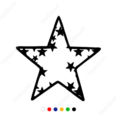 Vitrin Süslemeleri  Yıldız İçinde Yıldızlar Sticker