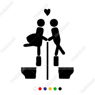 Wc Stickeri (Komik) Bay Bayan Wc Sticker Yapıştırma