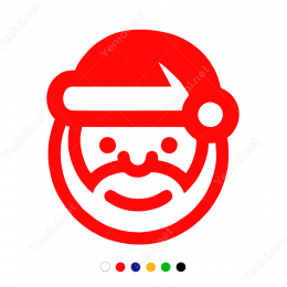 Yılbaşı Süslemeleri Sevimli Noel Baba Emojisi Vitrin Çıkartması