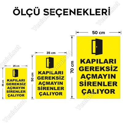 Kapıları Gereksiz Açmayın Sirenler Çalıyor Levhası