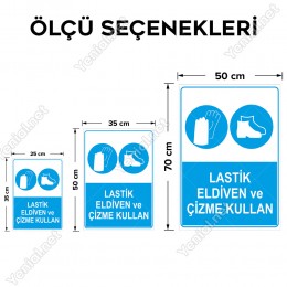 Lastik Eldiven Ve Çizme Kullan Levhasi