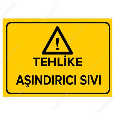 Tehlike Aşındırcı Sıvı Levhası