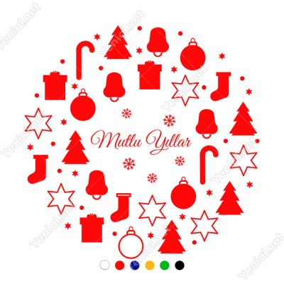 Çam Kar Tanesi Çizme Yıldız Yılbaşı Süslemesi 75x75cm