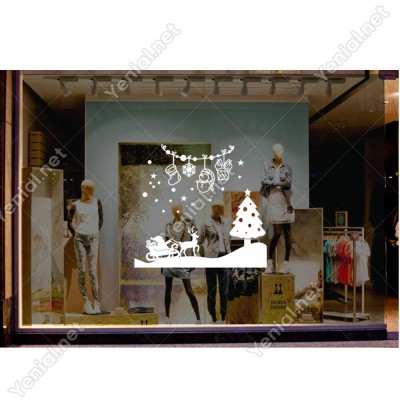 Geyik Çam Ağacı Noel Baba Kar Taneleri ve Hediye Paketleri Yılbaşı Süslemeleri Geyik Çam Ağacı Noel Baba Kar Taneleri ve Hediye Paketleri Yılbaşı Süslemeleri