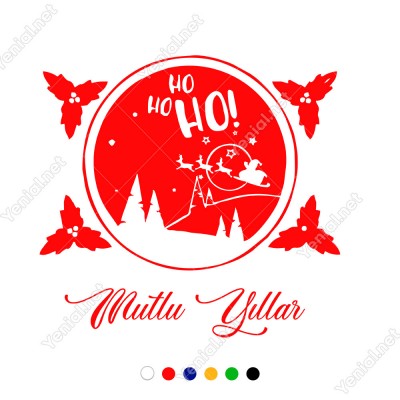 Silindir İçinde Geyik ve Ho ho Ho Mutlu Yıllar Yazısı Yılbaşı Süslemeleri