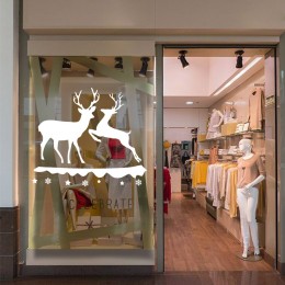 Yılbaşı Süslemeleri Geyikler Sticker Çıkartma