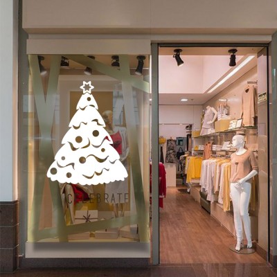 Yılbaşı Süslemeleri Karlı Çam Ağacı Sticker Çıkartma