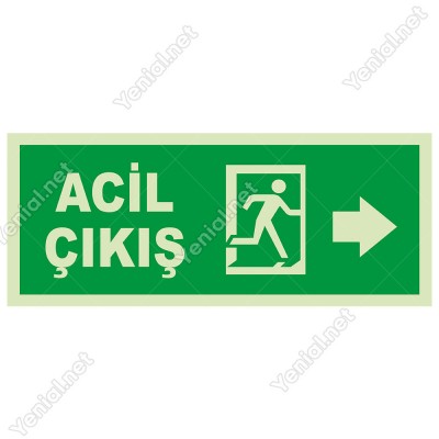 Acil Çıkış Sağ Ok Lümen Folyo Levhası