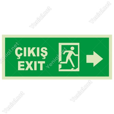 Çıkış Exit Sağ Ok Lümen Folyo Levhası