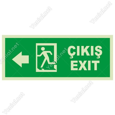 Çıkış Exit Sol Ok Lümen Folyo Levhasi