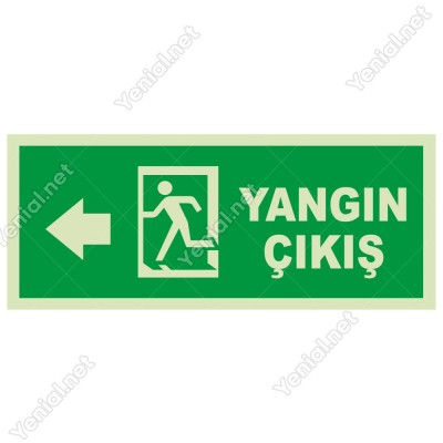 Yangın Çıkışı Sol Ok Lümen Folyo Levhası