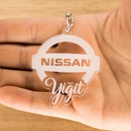 Nissan Logolu İsme Özel - Kişiye Özel Pleksi Anahtarlık - Arkadaşa, Sevgiliye Eşe Hediye