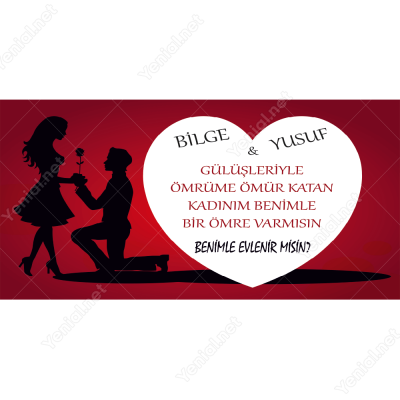 Benimle Evlenirmisin Büyük Kalpli Branda Afisi