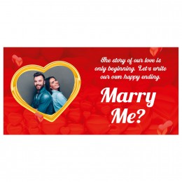 Fotoğraflı İngilizce Evlilik Teklifi Afişi Pankartı Marry Me