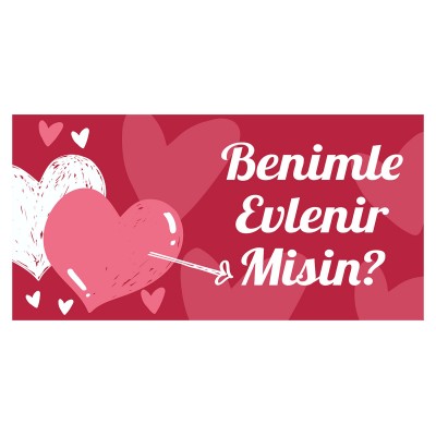 Evlilik Teklifi Afişi Pankartı Benimle Evlenir Misin
