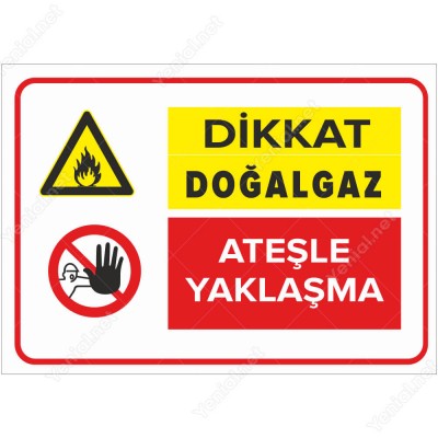 Dikkat Doğalgaz Ateşle Yaklaşma Levhası