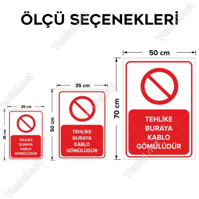 Tehlike Buraya Kablo Gömülüdür Levhası