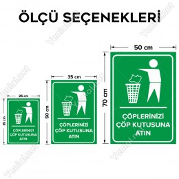 Çöplerinizi Çöp Kutusuna Atın Levhası