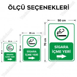 Sigara İçme Yeri Sağ Ok Levhası