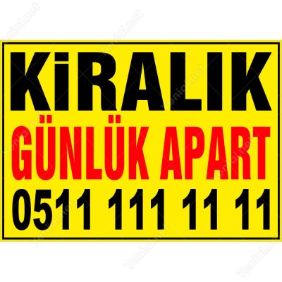 Kiralık Günlük Apart Branda Afişi