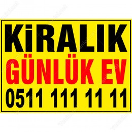 Kiralık Günlük Ev Branda Afişi