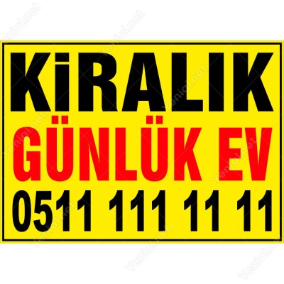 Kiralık Günlük Ev Branda Afişi
