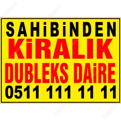 Sahibinden Kiralık Dubleks Daire Branda Afişi