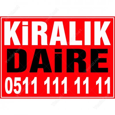 Kiralık Daire Branda Branda Afişi (Kırmızı Renk)