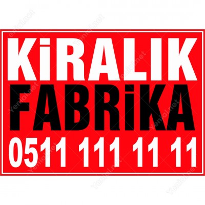 Kiralık Fabrika Daire Branda Branda Afişi (Kırmızı Renk)