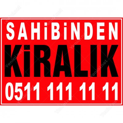 Sahibinden Kiralık Branda Branda Afişi (Kırmızı Renk)