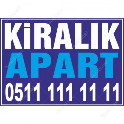 Kiralık Apart Branda Branda Afişi (Mavi Renk)