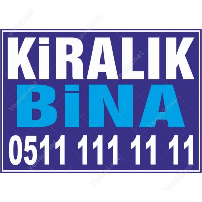 Kiralık Bina Branda Branda Afişi (Mavi Renk)
