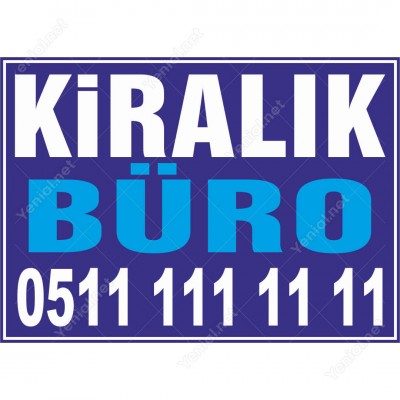 Kiralık Büro Branda Branda Afişi (Mavi Renk)
