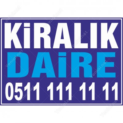 Kiralık Daire Branda Branda Afişi (Mavi Renk)