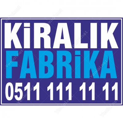 Kiralık Fabrika Branda Branda Afişi (Mavi Renk)